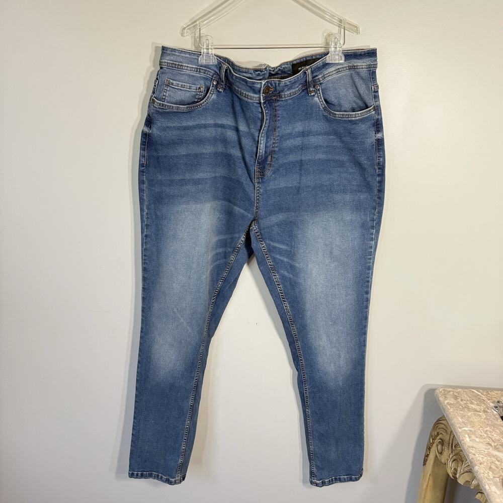 The Perfect Jean NYC Skinny Fit Blue Jeans Size 42 X 34 Stretch Blue Mid Wash